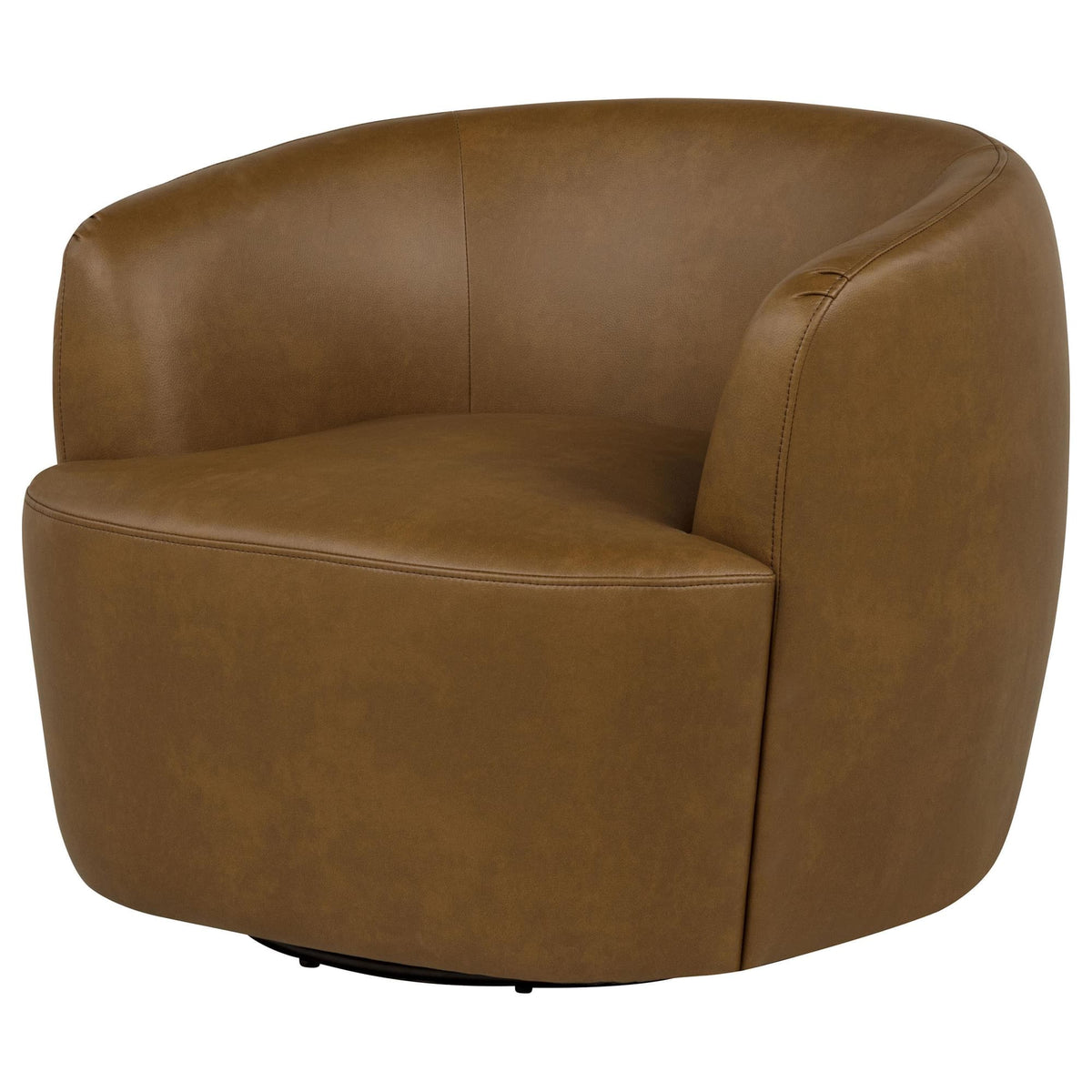Hudson Faux Leather Swivel Accent Chair Cognac — product image 3