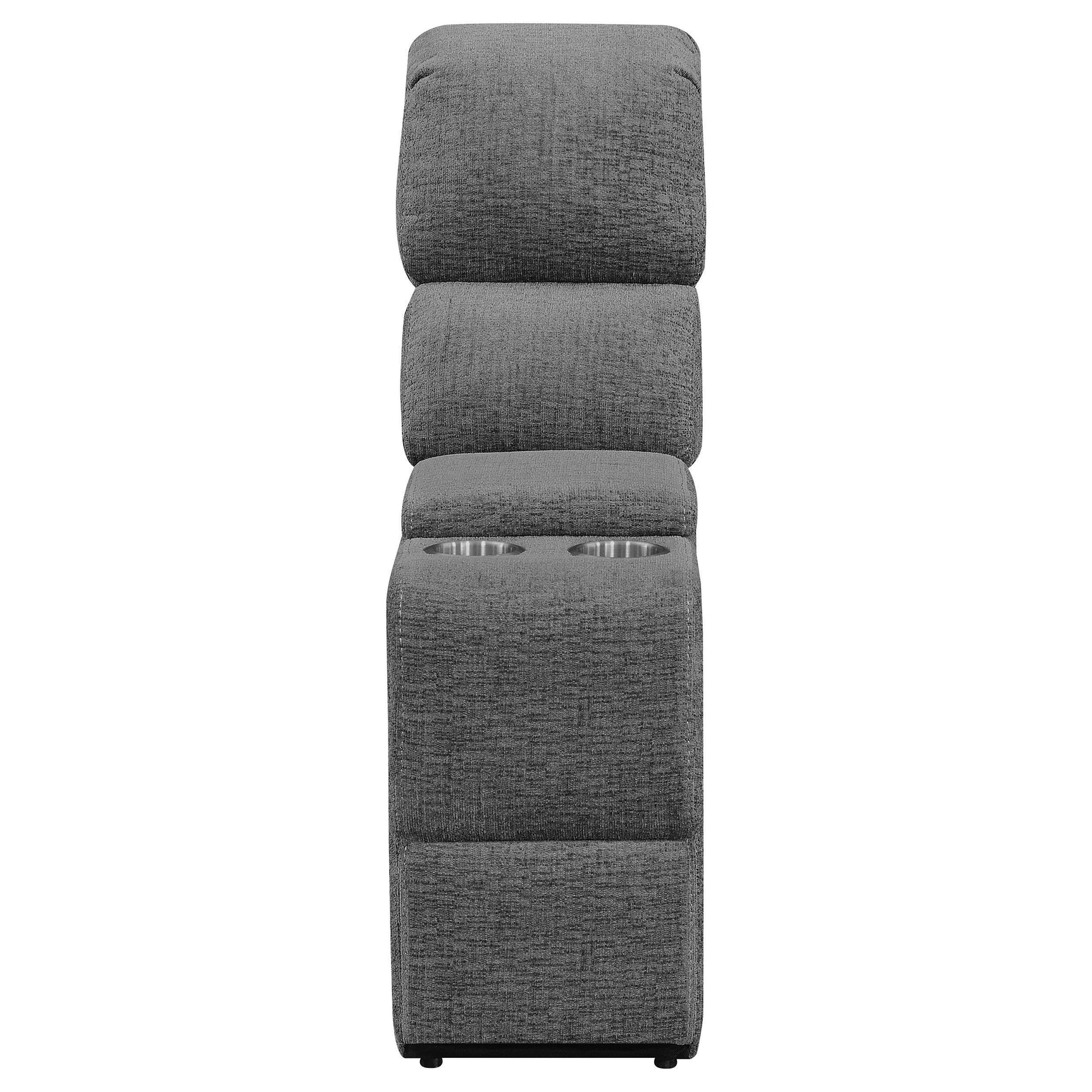 Bahrain Upholstered Motion Loveseat Charcoal 609542 - Ella Furniture