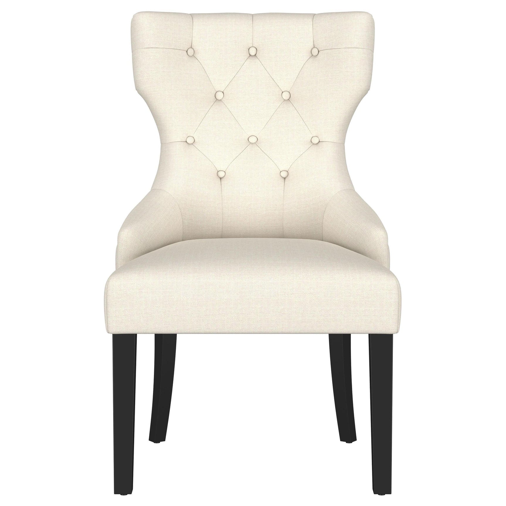 Baney Fabric Upholstered Dining Side Chair Beige and Black 115572 - Ella Furniture