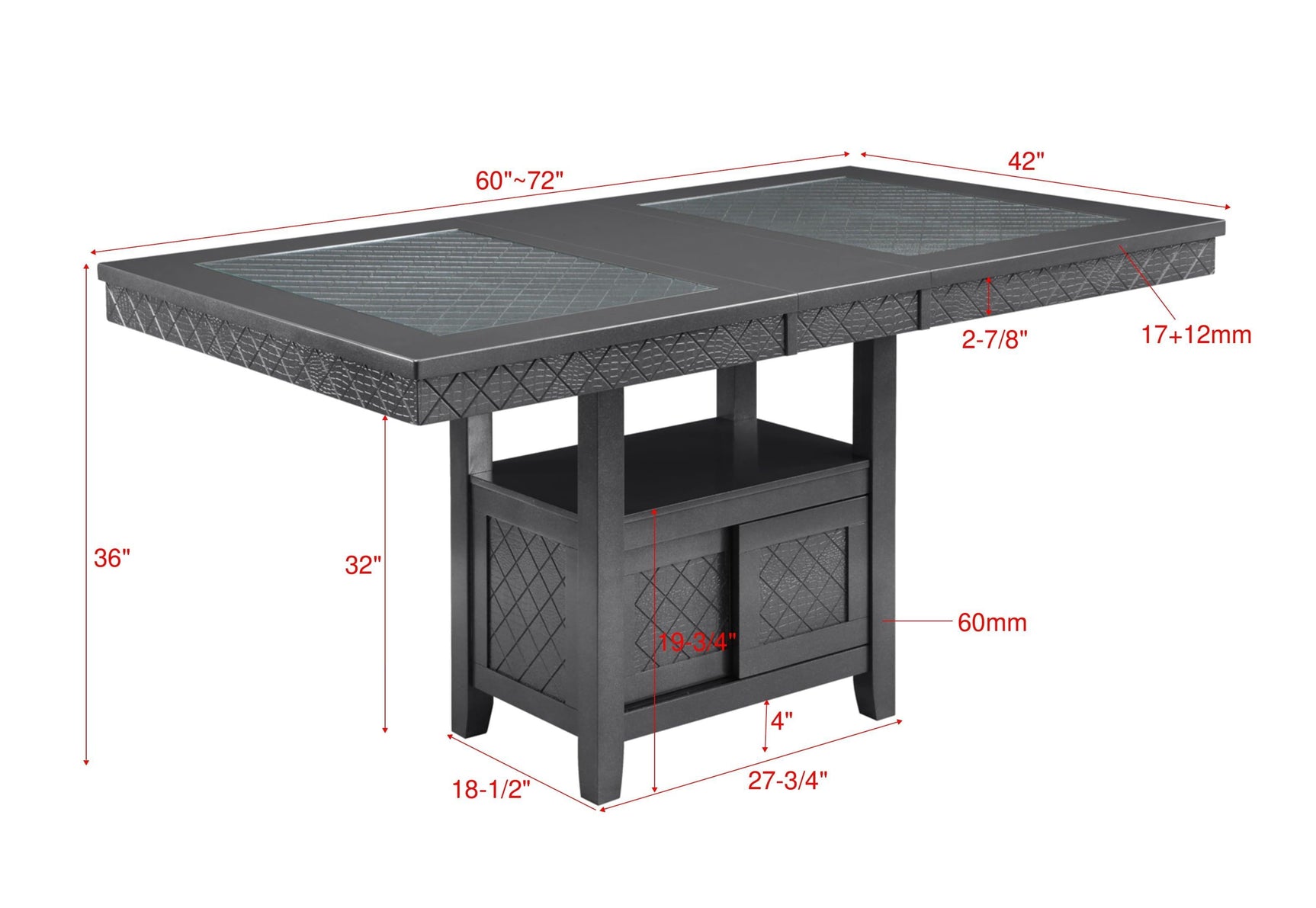 Bankston Gray Seats Counter Height Dining Room Set - Ella Furniture