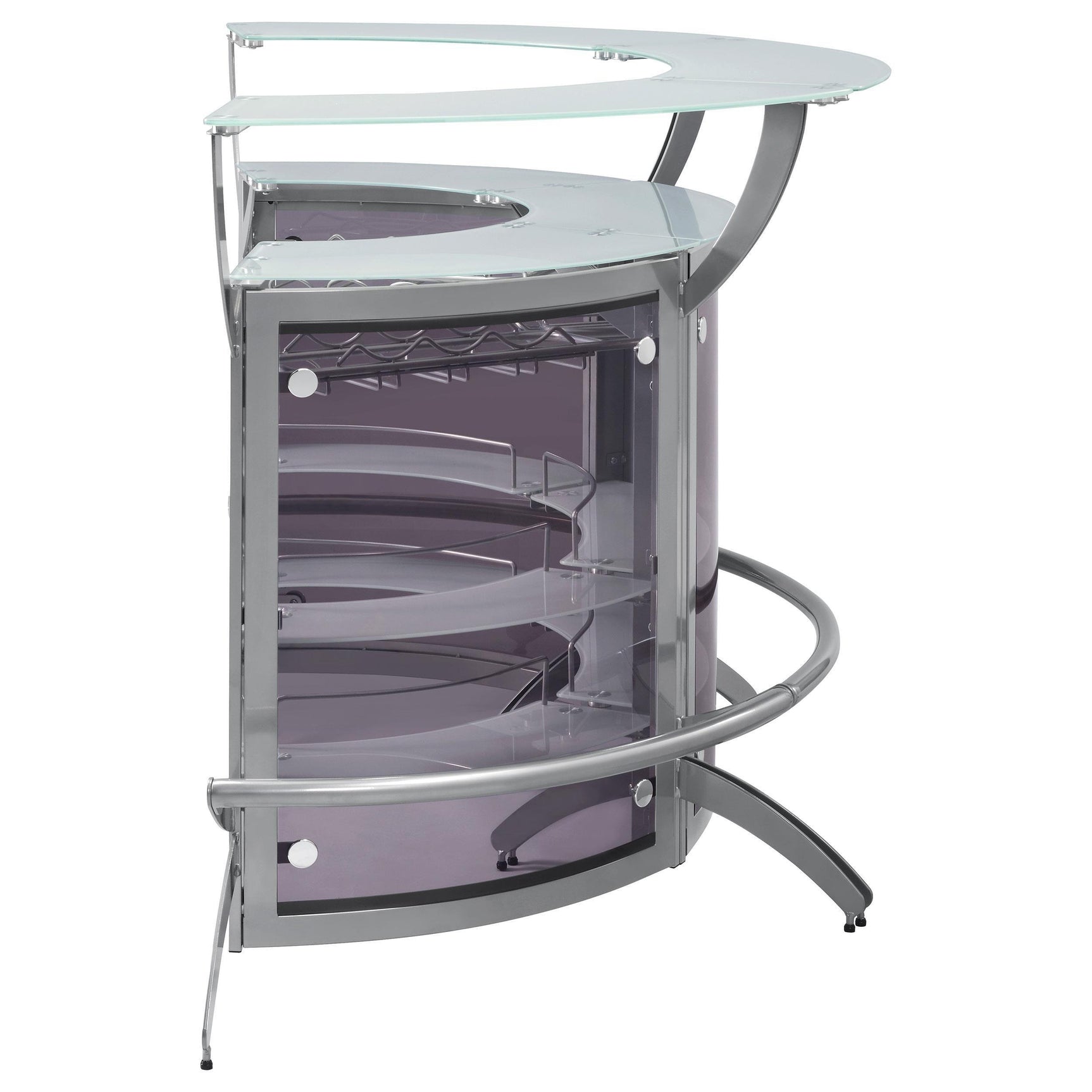 Bar Unit Smoked and Silver (Set of 3) - Ella Furniture