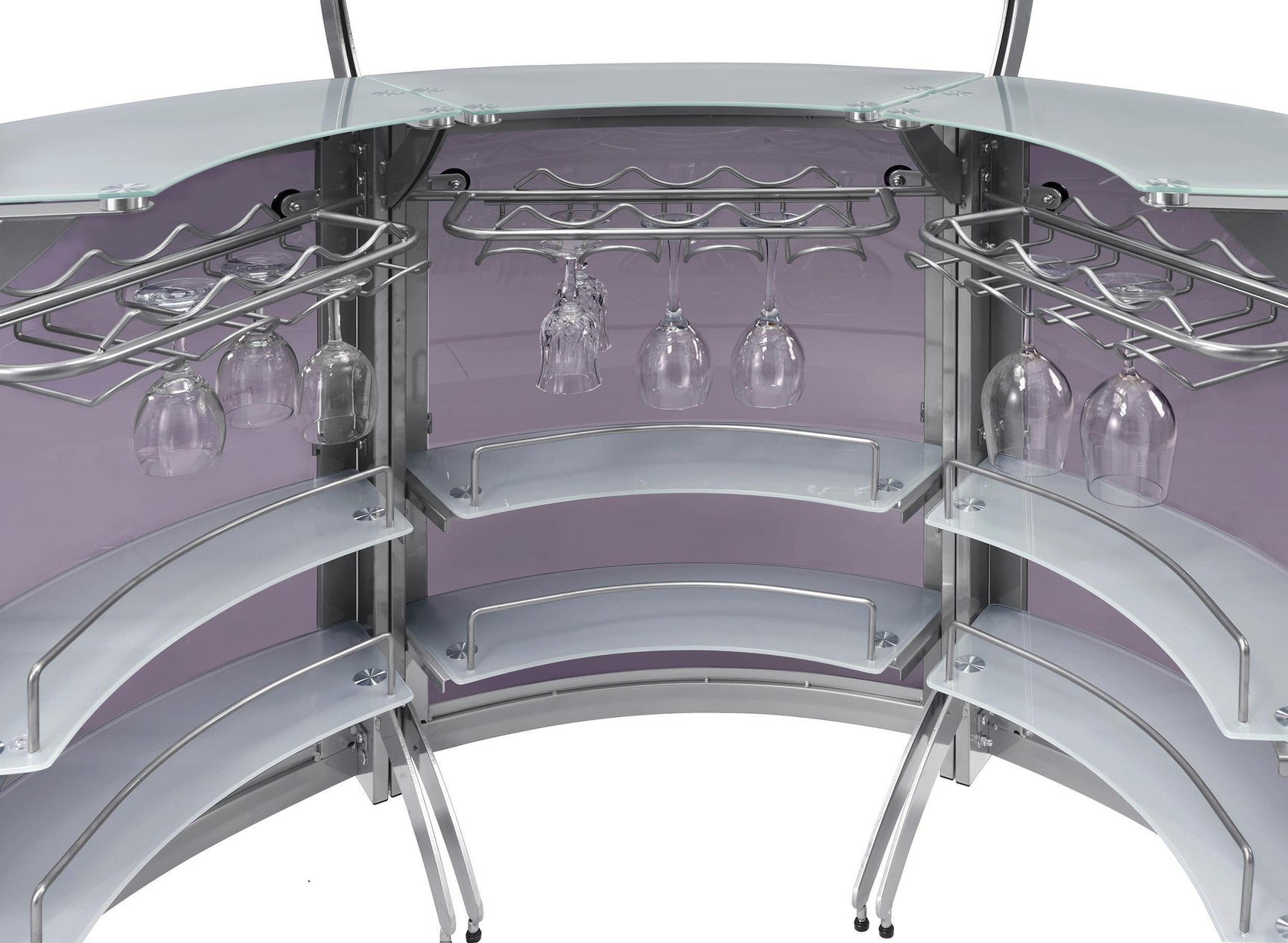 Bar Unit Smoked and Silver (Set of 3) - Ella Furniture