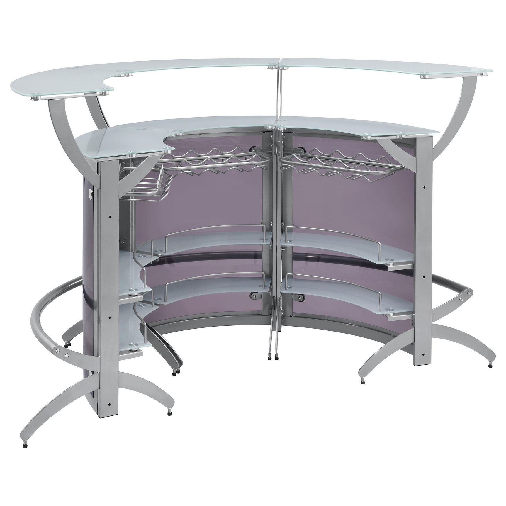 Bar Unit Smoked and Silver (Set of 3) - Ella Furniture
