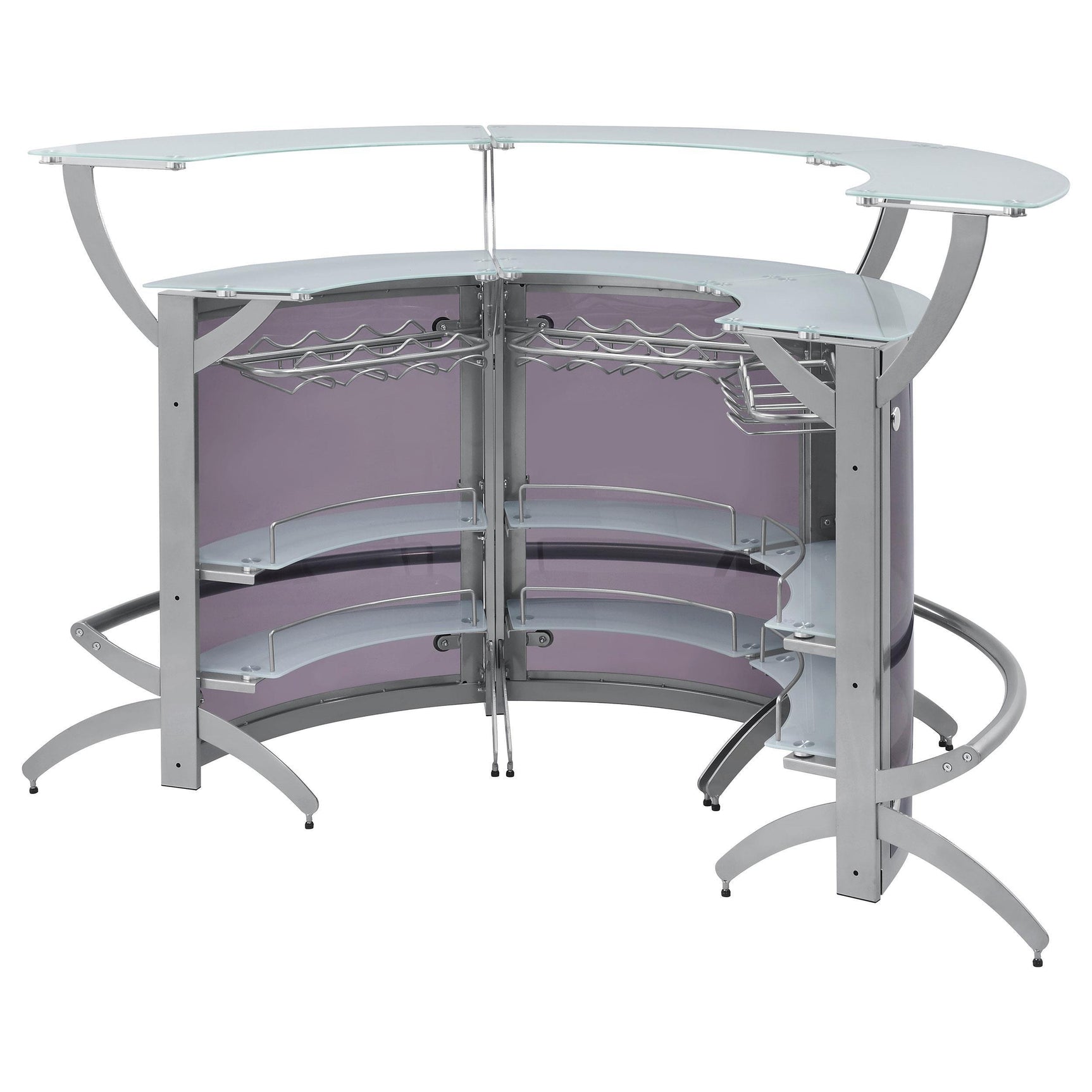 Bar Unit Smoked and Silver (Set of 3) - Ella Furniture