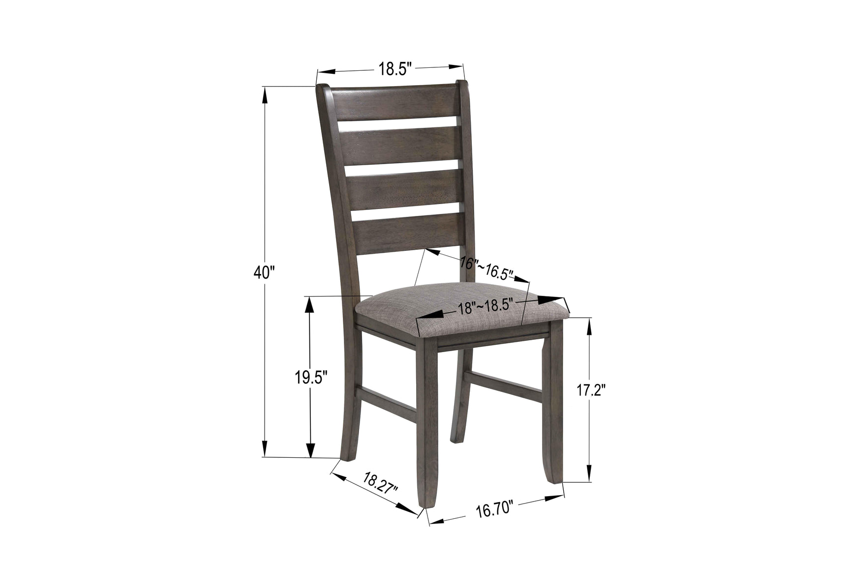 Bardstown Gray Modern Traditional Wood Fabric Seat Rectangular Dining Room Set - Ella Furniture