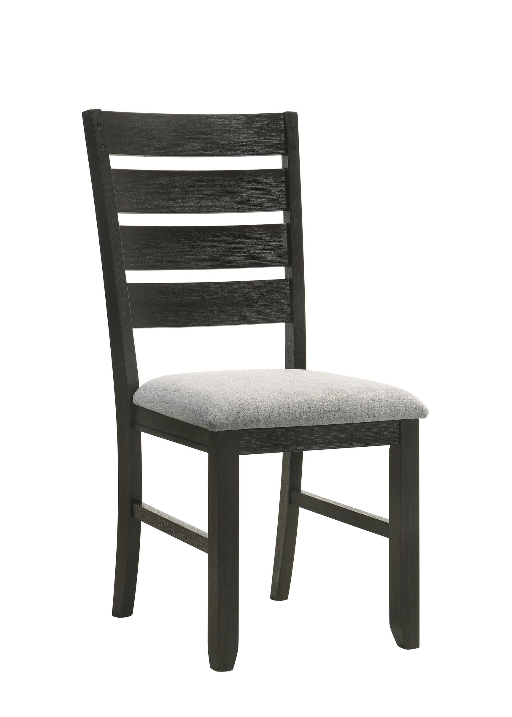 Bardstown Wheat Charcoal Modern Solid Wood Fabric Upholstered Tufted Dining Room Set - Ella Furniture