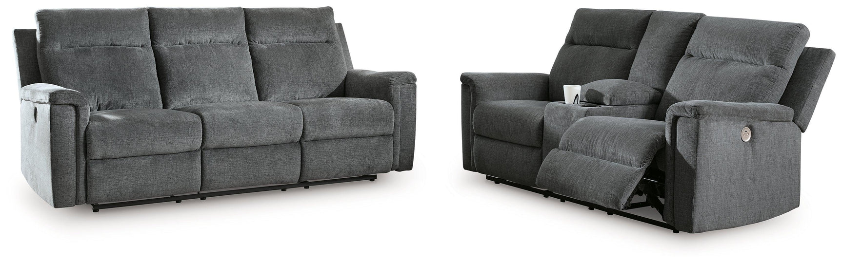 Barnsana Gravel Sofa And Loveseat - Ella Furniture
