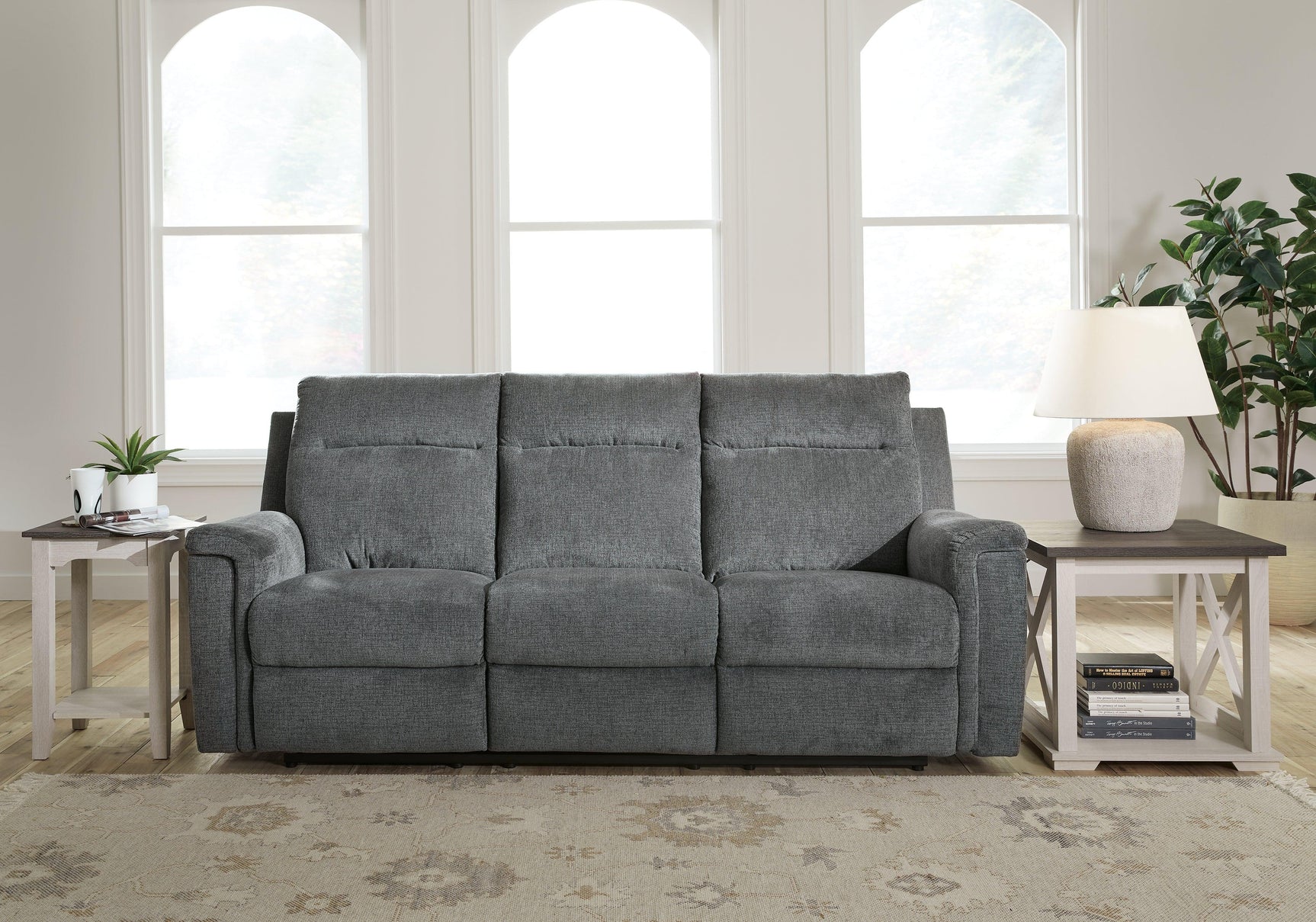 Barnsana Gravel Sofa, Loveseat and Recliner - Ella Furniture