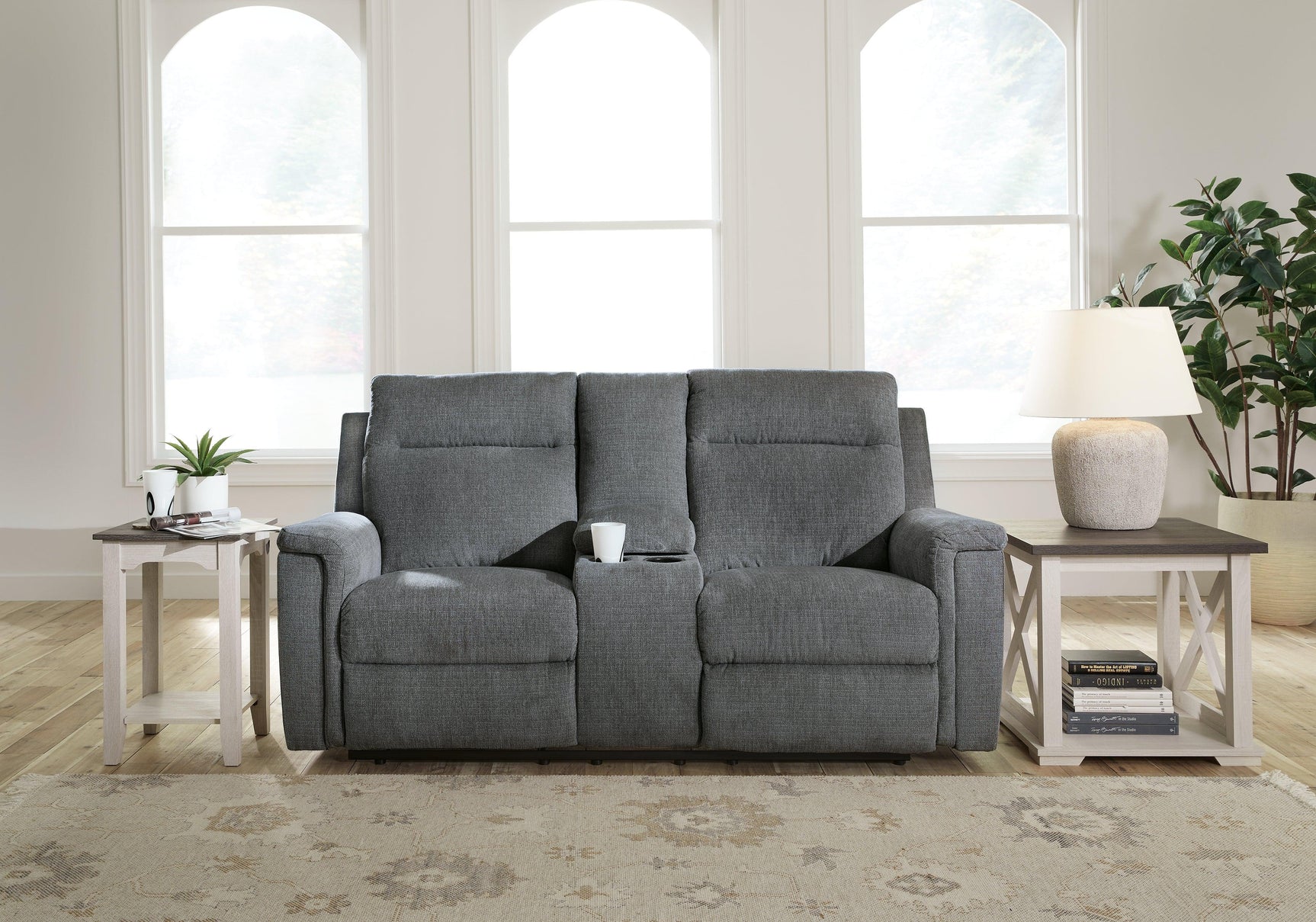 Barnsana Gravel Sofa, Loveseat and Recliner - Ella Furniture
