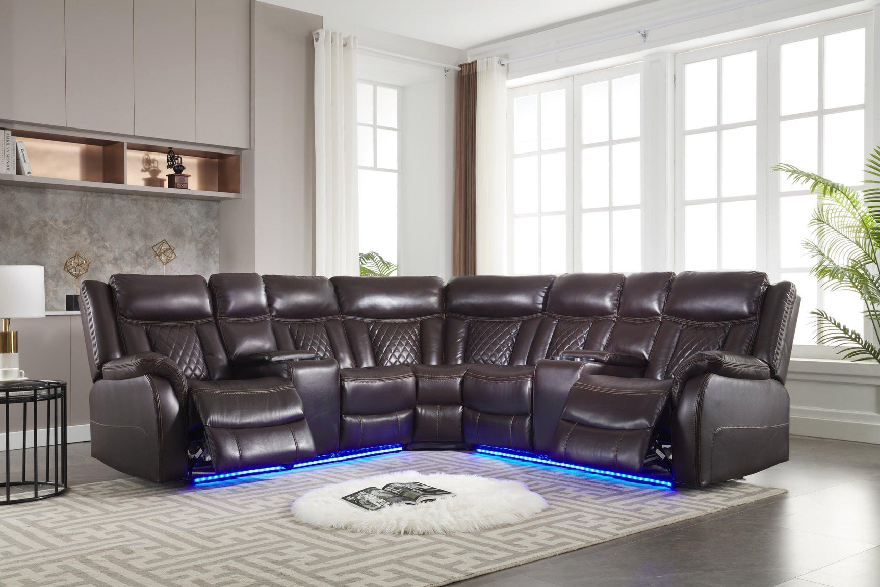Batman Espresso Power Reclining Sectional - Ella Furniture