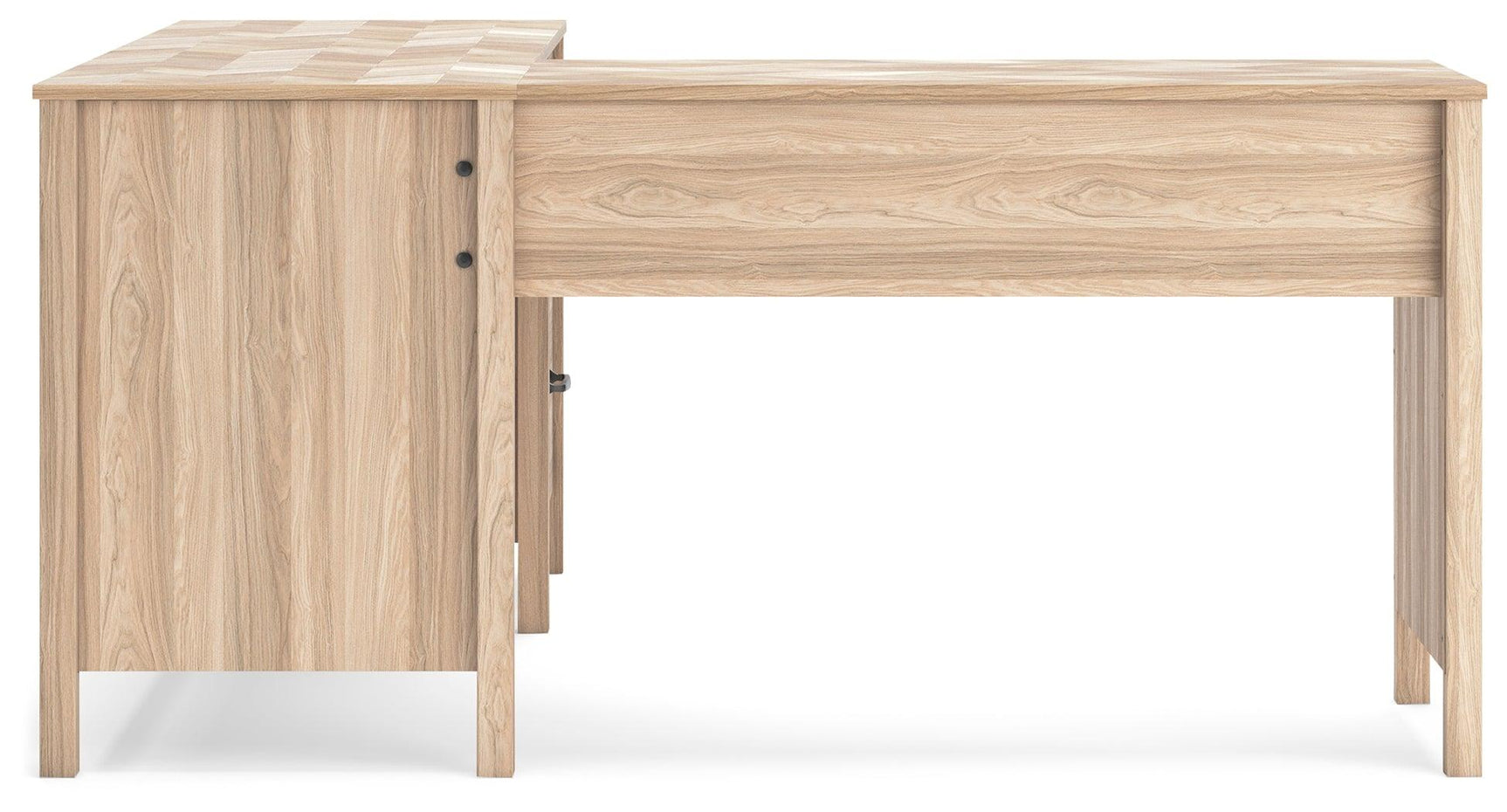 Battelle Tan 60" Home Office Desk With Return - Ella Furniture