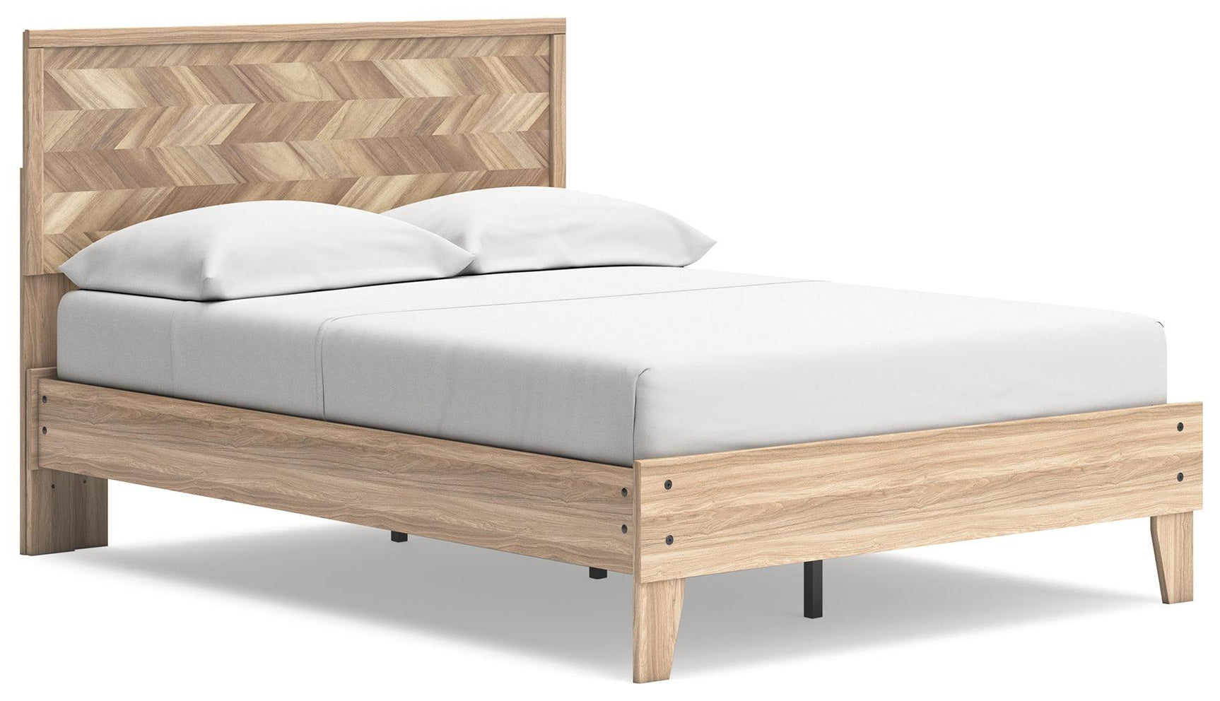 Battelle Tan Full Panel Platform Bed - Ella Furniture