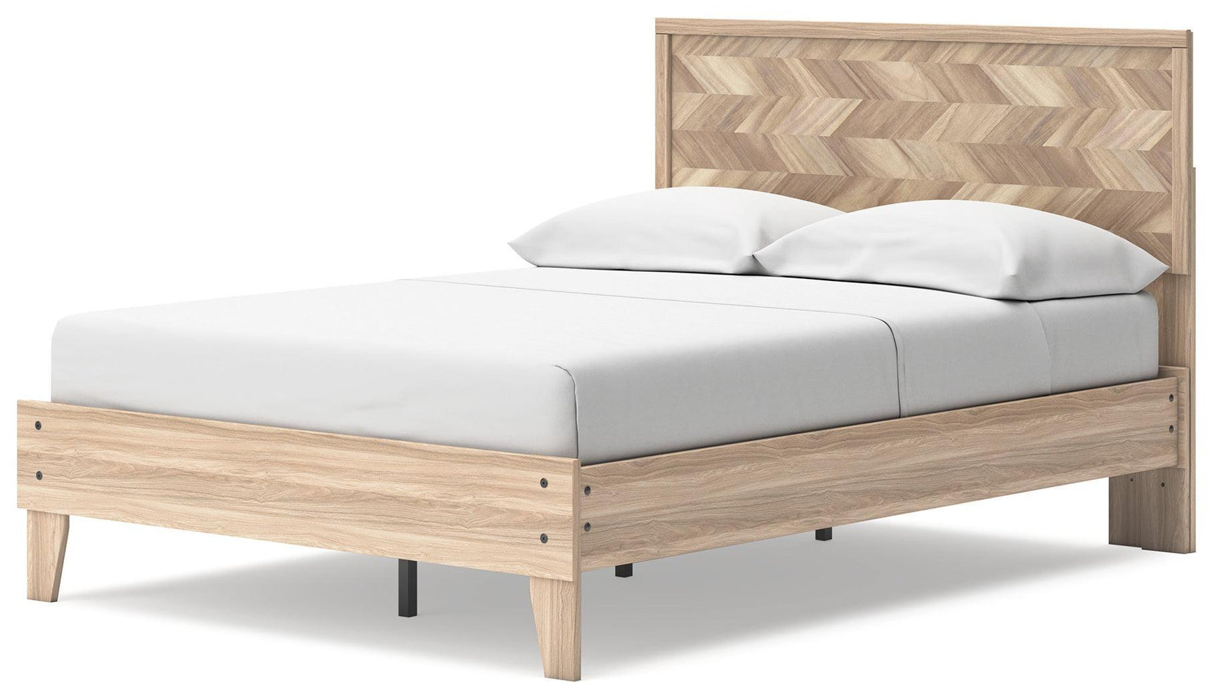 Battelle Tan Full Panel Platform Bed - Ella Furniture