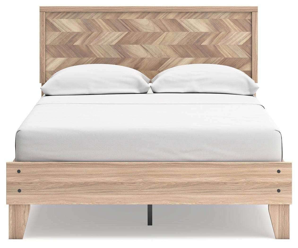 Battelle Tan Full Panel Platform Bed - Ella Furniture