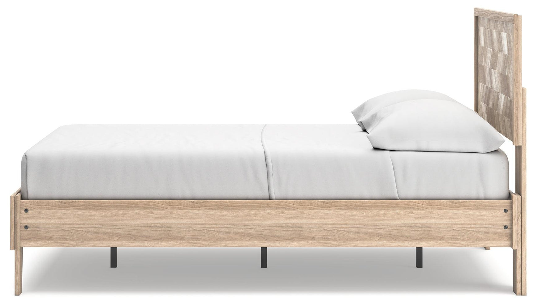 Battelle Tan Full Panel Platform Bed - Ella Furniture