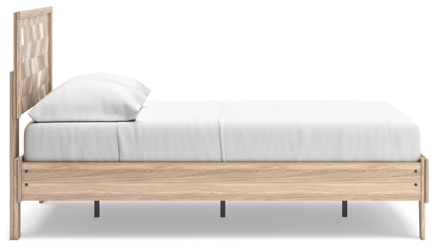 Battelle Tan Full Panel Platform Bed - Ella Furniture