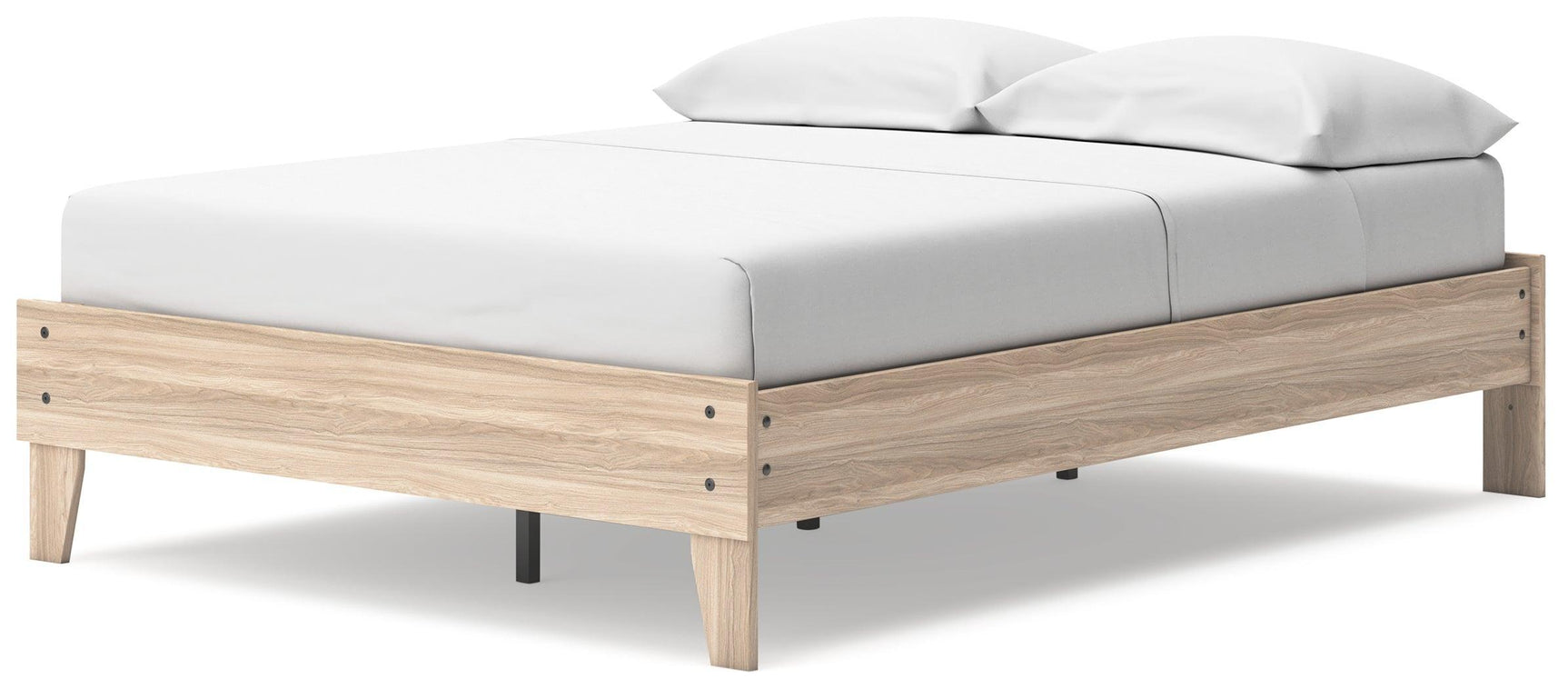 Battelle Tan Full Platform Bed - Ella Furniture