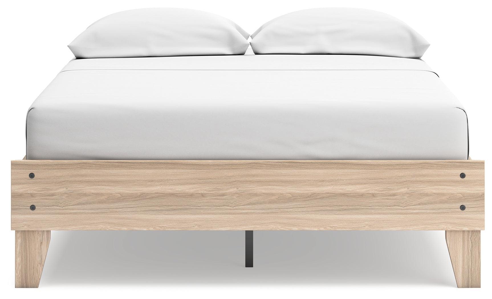 Battelle Tan Full Platform Bed - Ella Furniture