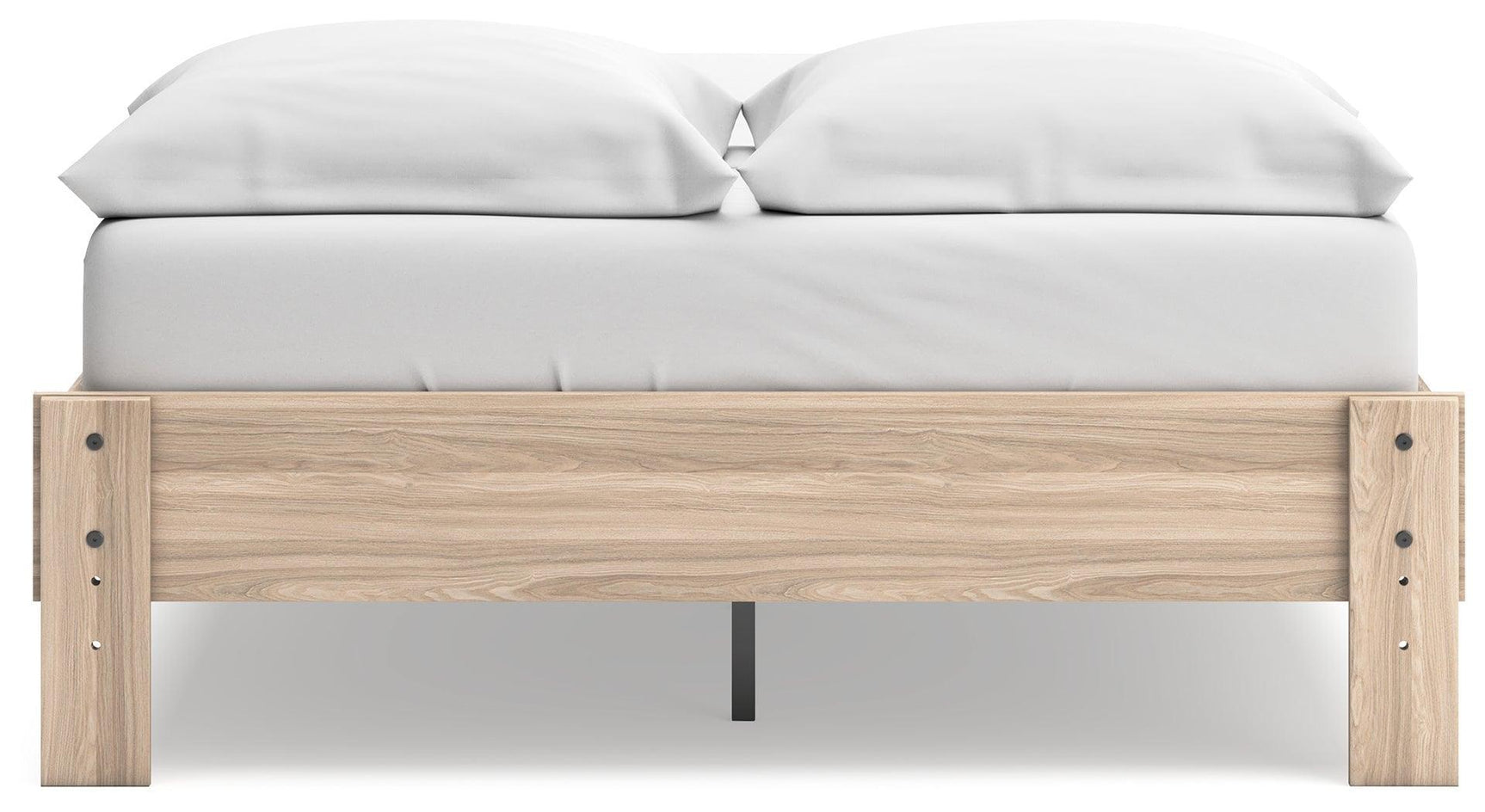 Battelle Tan Full Platform Bed - Ella Furniture