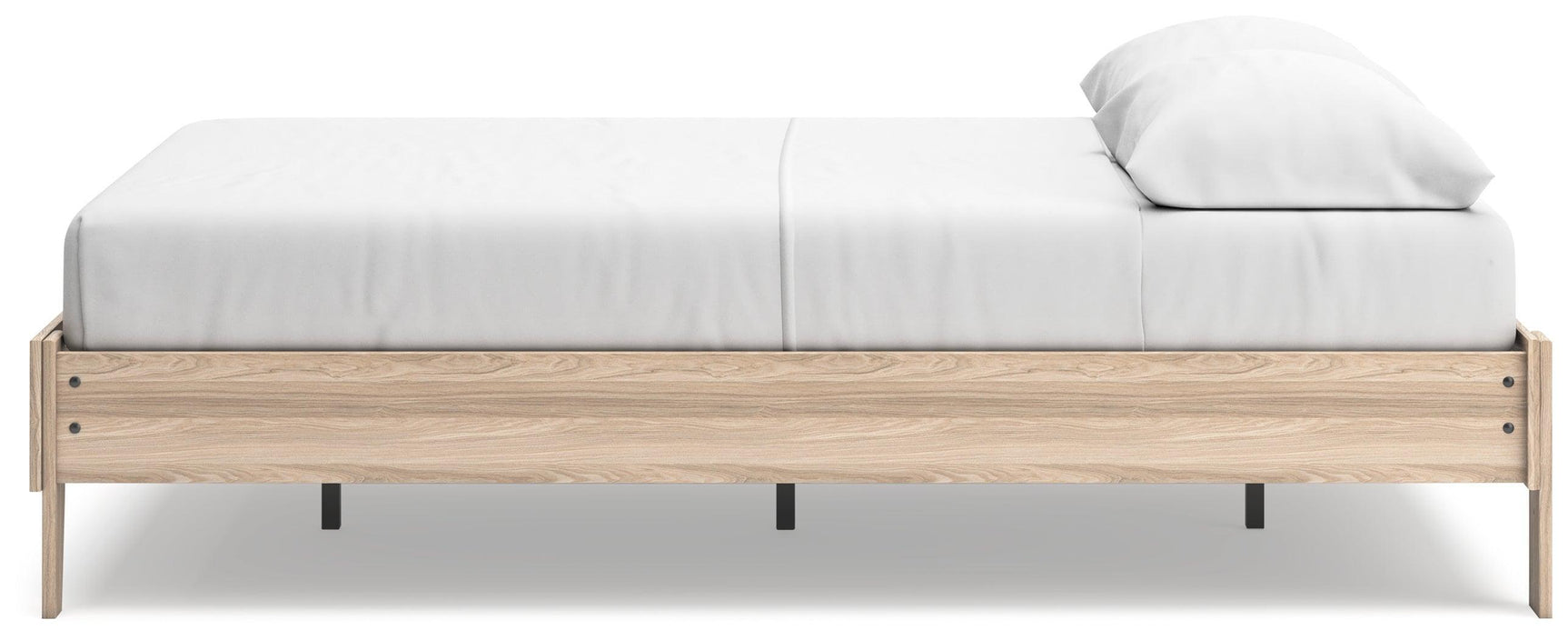 Battelle Tan Full Platform Bed - Ella Furniture