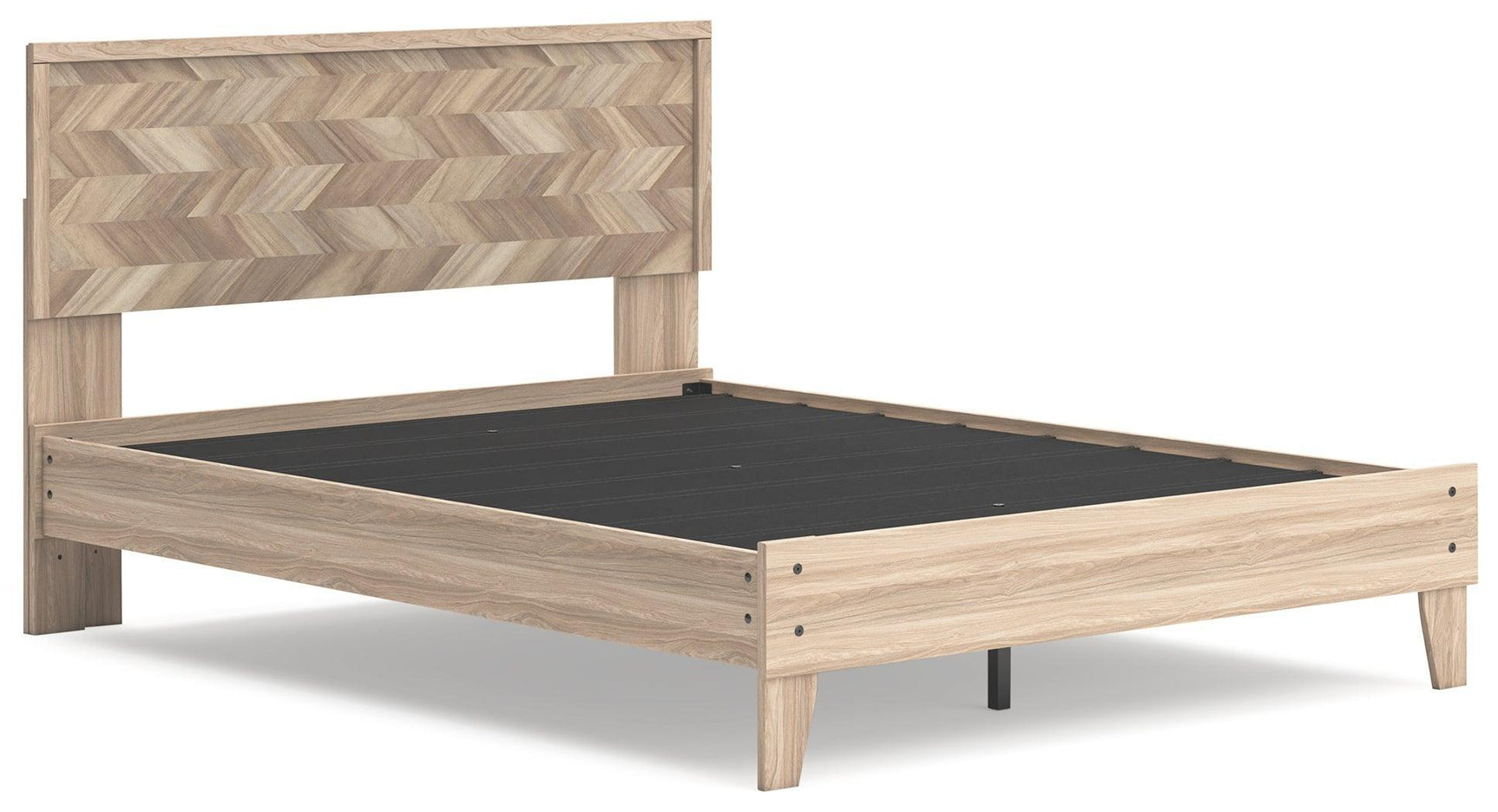 Battelle Tan Queen Panel Platform Bed - Ella Furniture