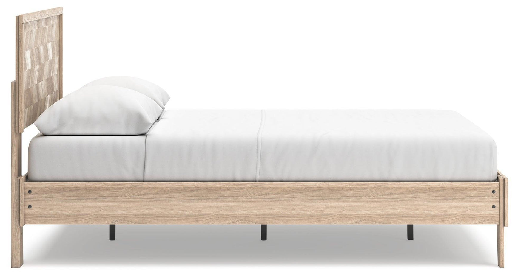 Battelle Tan Queen Panel Platform Bed - Ella Furniture