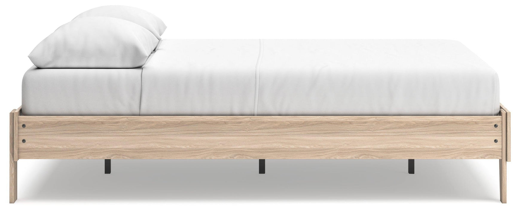 Battelle Tan Queen Platform Bed - Ella Furniture