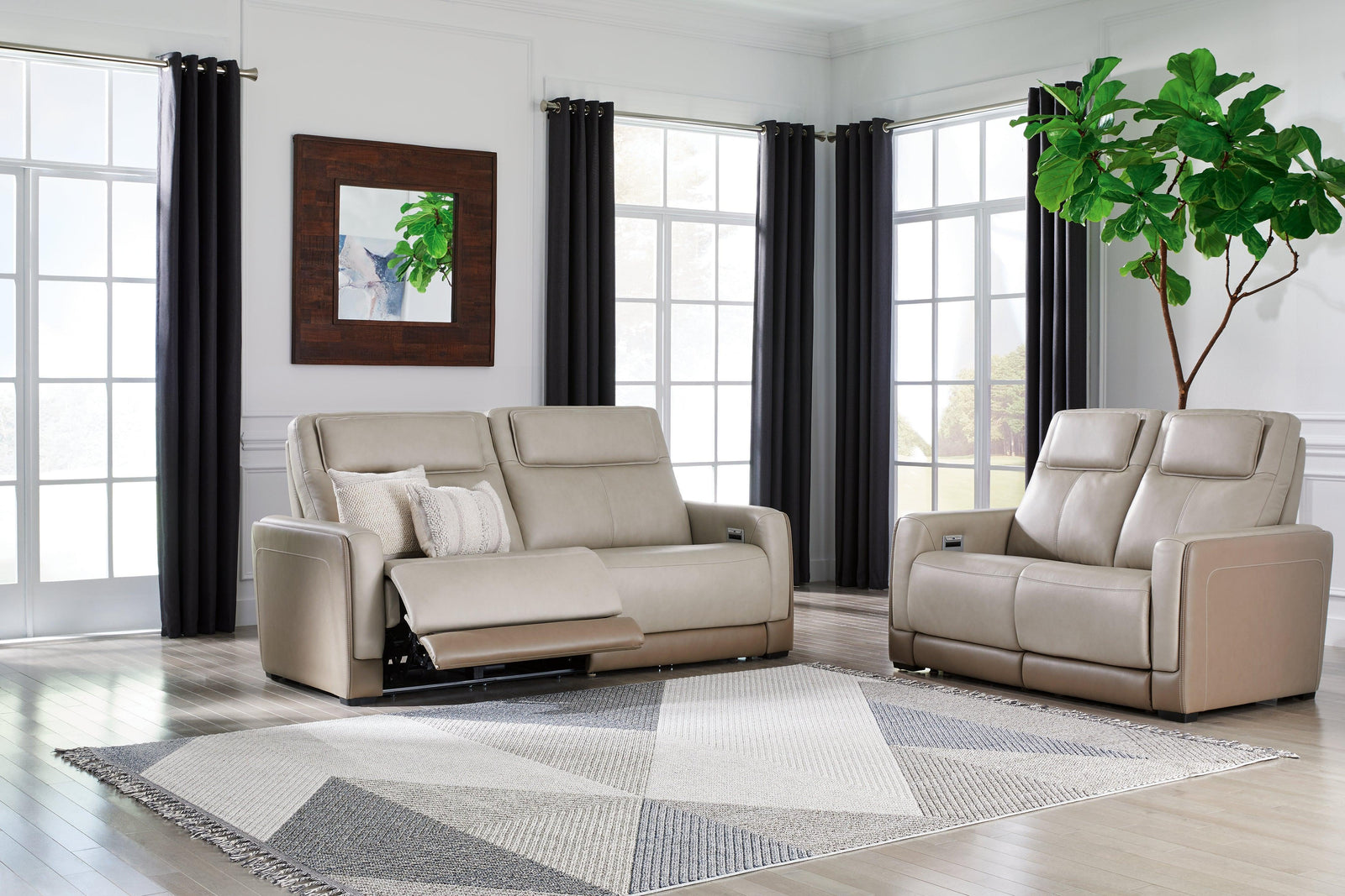 Battleville Almond Sofa And Loveseat - Ella Furniture