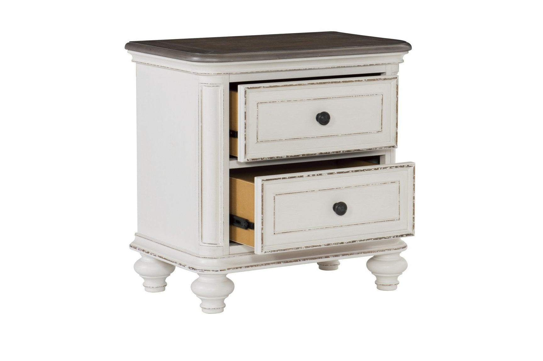 Baylesford Antique White Contemporary Solid Wood Fabric Upholstered Tufted Panel Bedroom Set - Ella Furniture