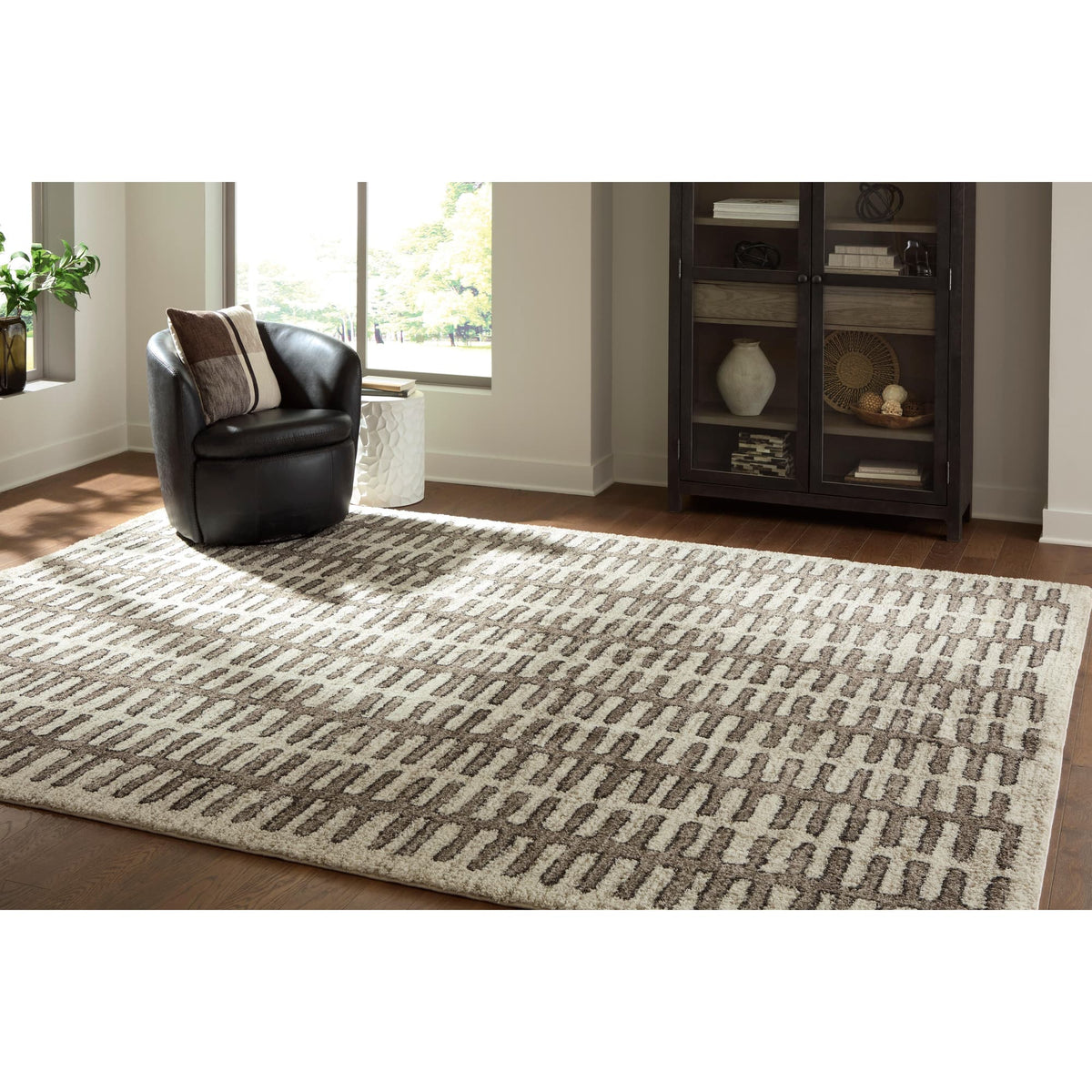 Cartlett White/Taupe/Black Extra Large Rug — product view
