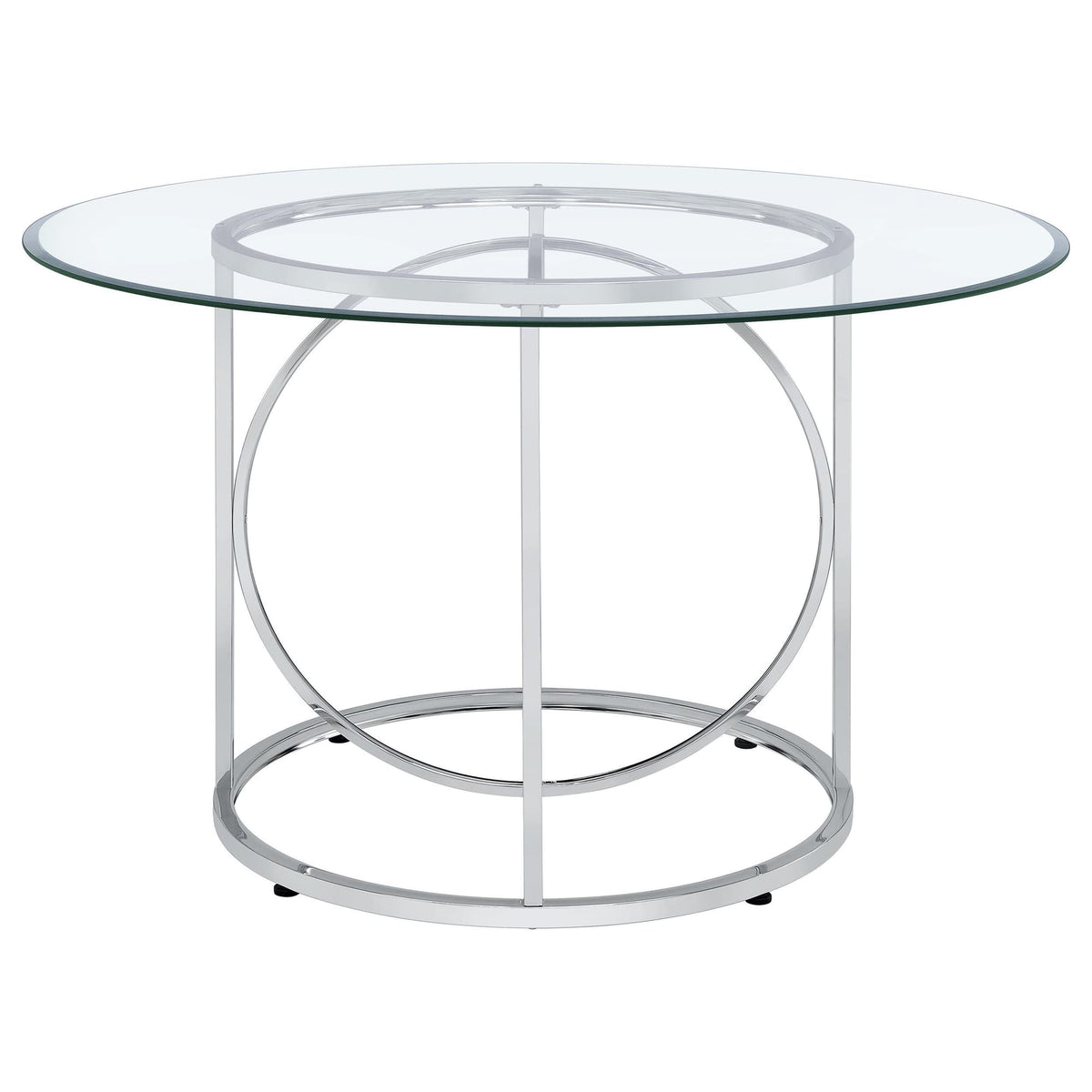 Levy 48-inch Round Glass Top Dining Table Chrome — product image 4