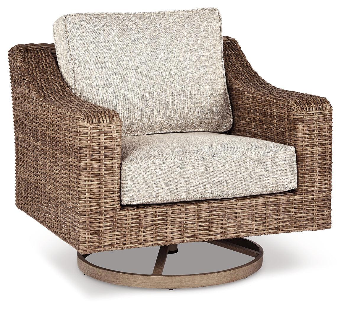 Beachcroft Beige Outdoor Sofa With 2 Lounge Chairs - Ella Furniture