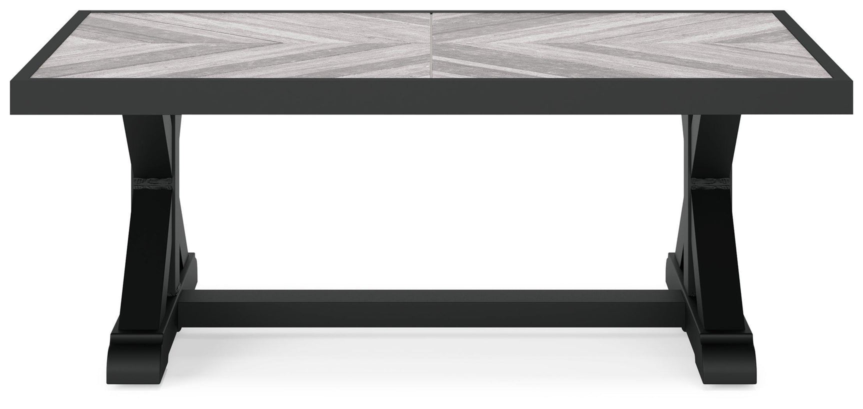 Beachcroft Black/light Gray Outdoor Coffee Table - Ella Furniture