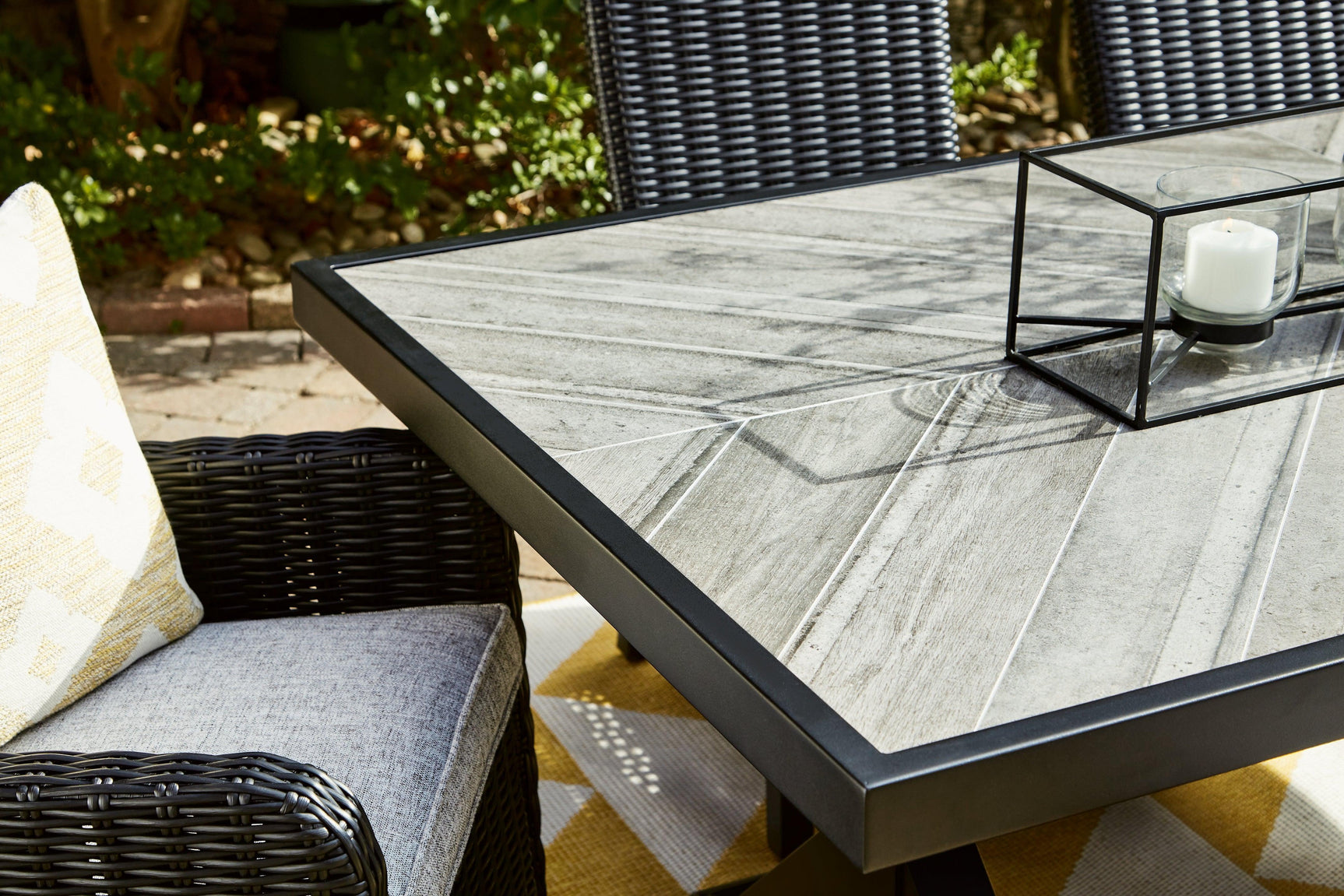 Beachcroft Black/light Gray Outdoor Dining Table - Ella Furniture