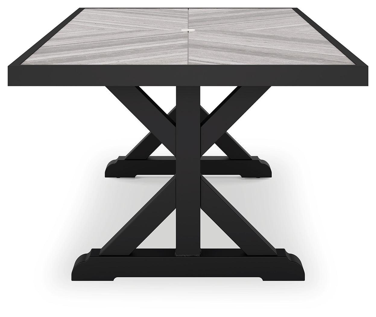 Beachcroft Black/light Gray Outdoor Dining Table - Ella Furniture