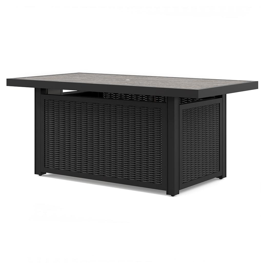 Beachcroft Black/light Gray Outdoor Fire Pit Table - Ella Furniture