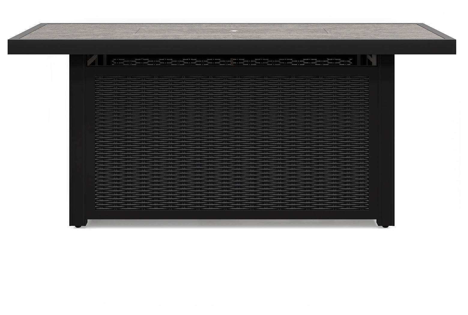Beachcroft Black/light Gray Outdoor Fire Pit Table - Ella Furniture