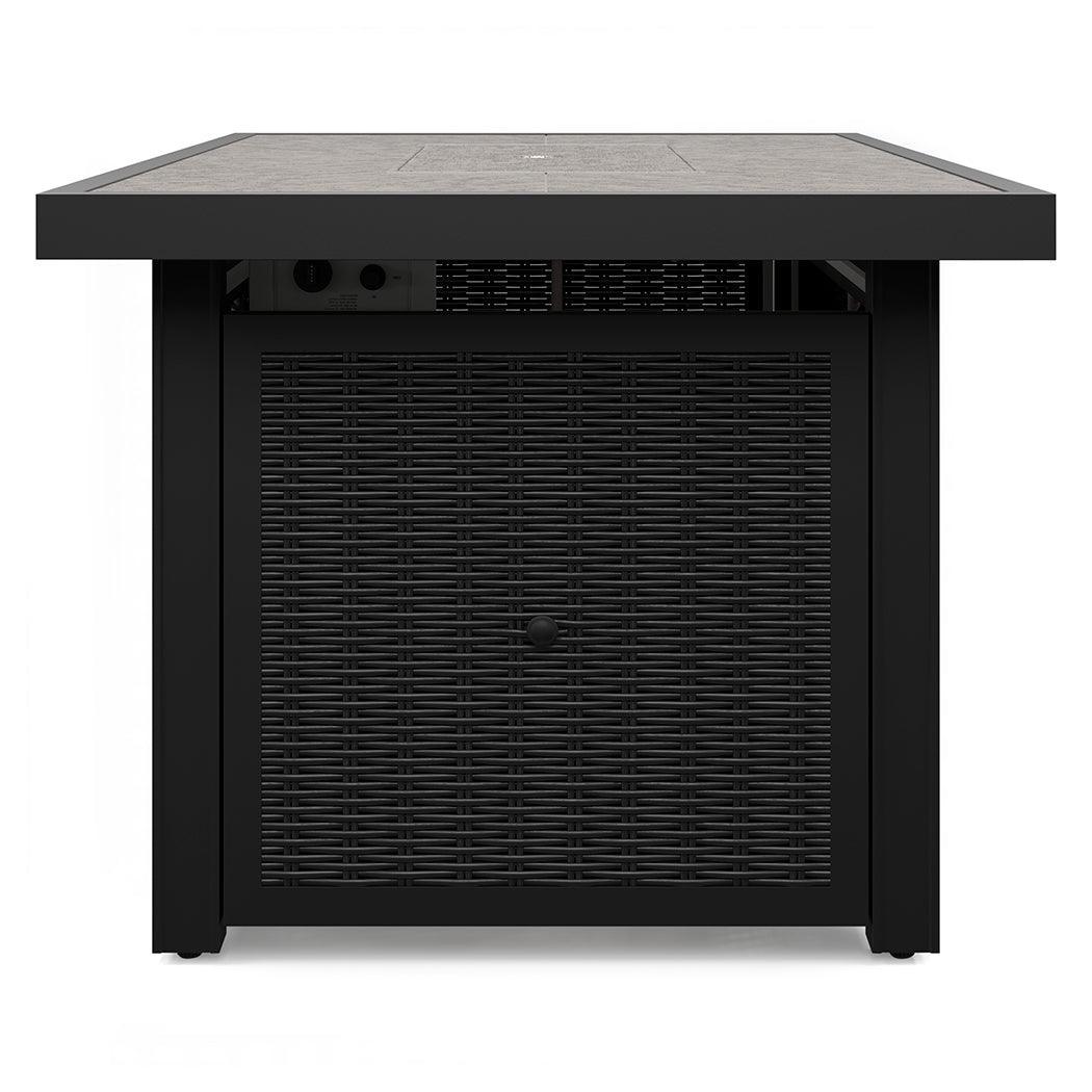 Beachcroft Black/light Gray Outdoor Fire Pit Table - Ella Furniture