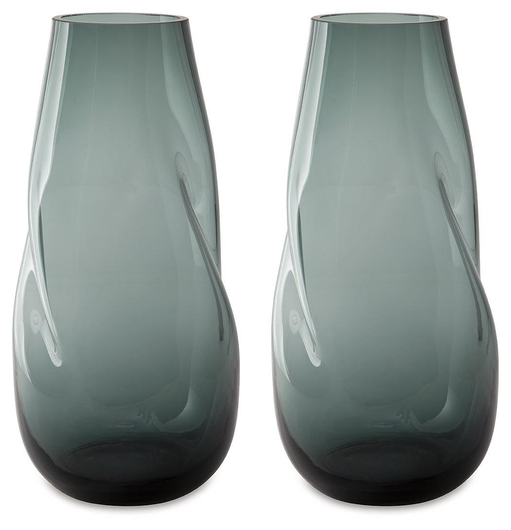 Beamund Teal Blue Vase (Set Of 2) A2900011 - Ella Furniture