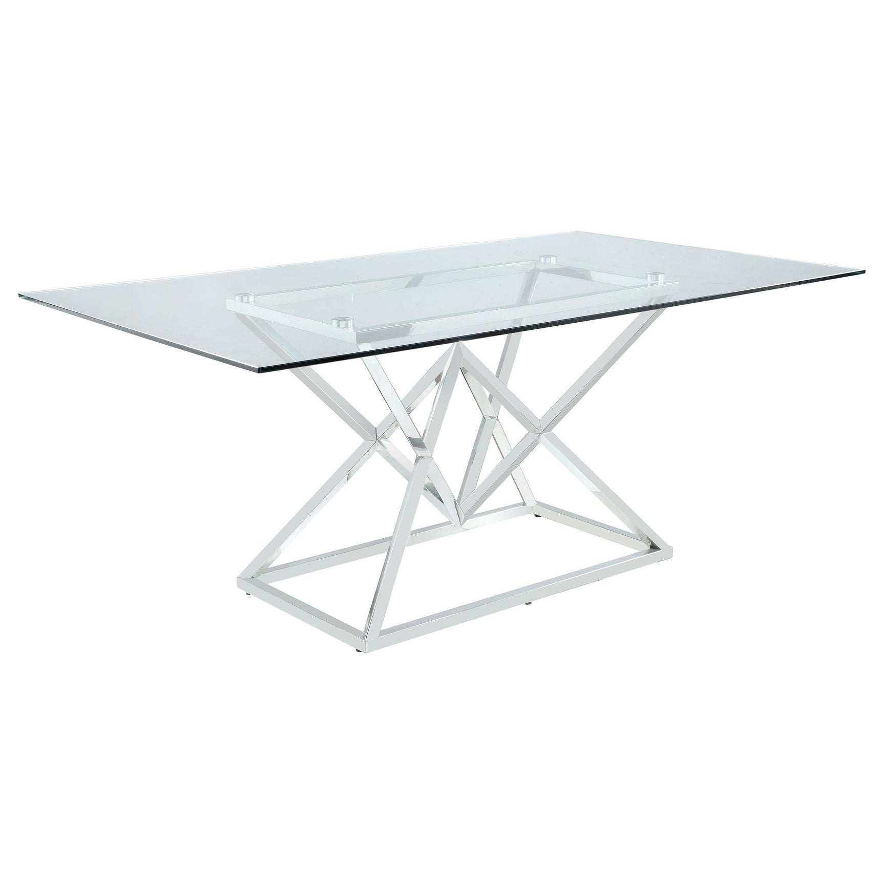 Beaufort Chrome Rectangular Dining Room Set - Ella Furniture