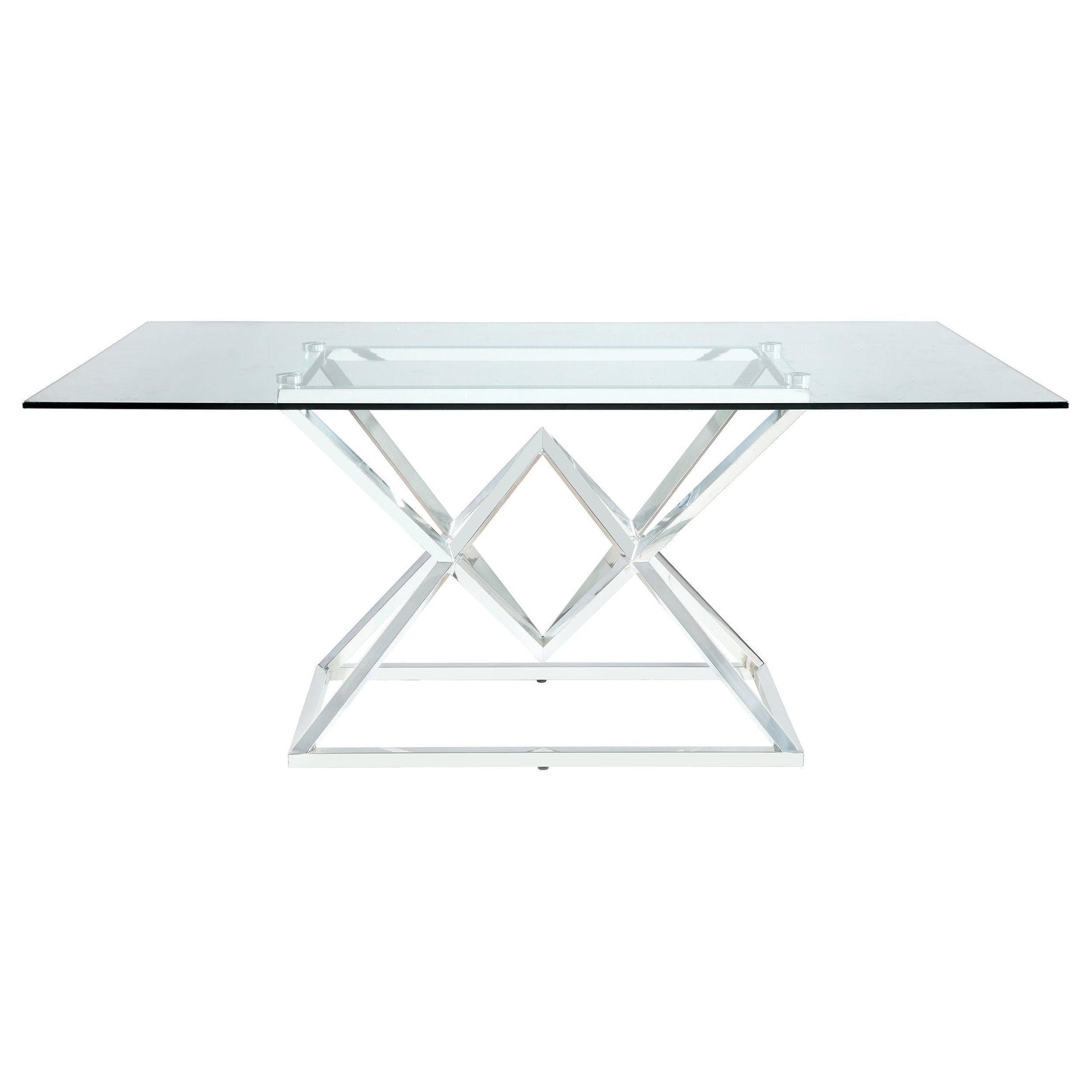 Beaufort Chrome Rectangular Dining Room Set - Ella Furniture