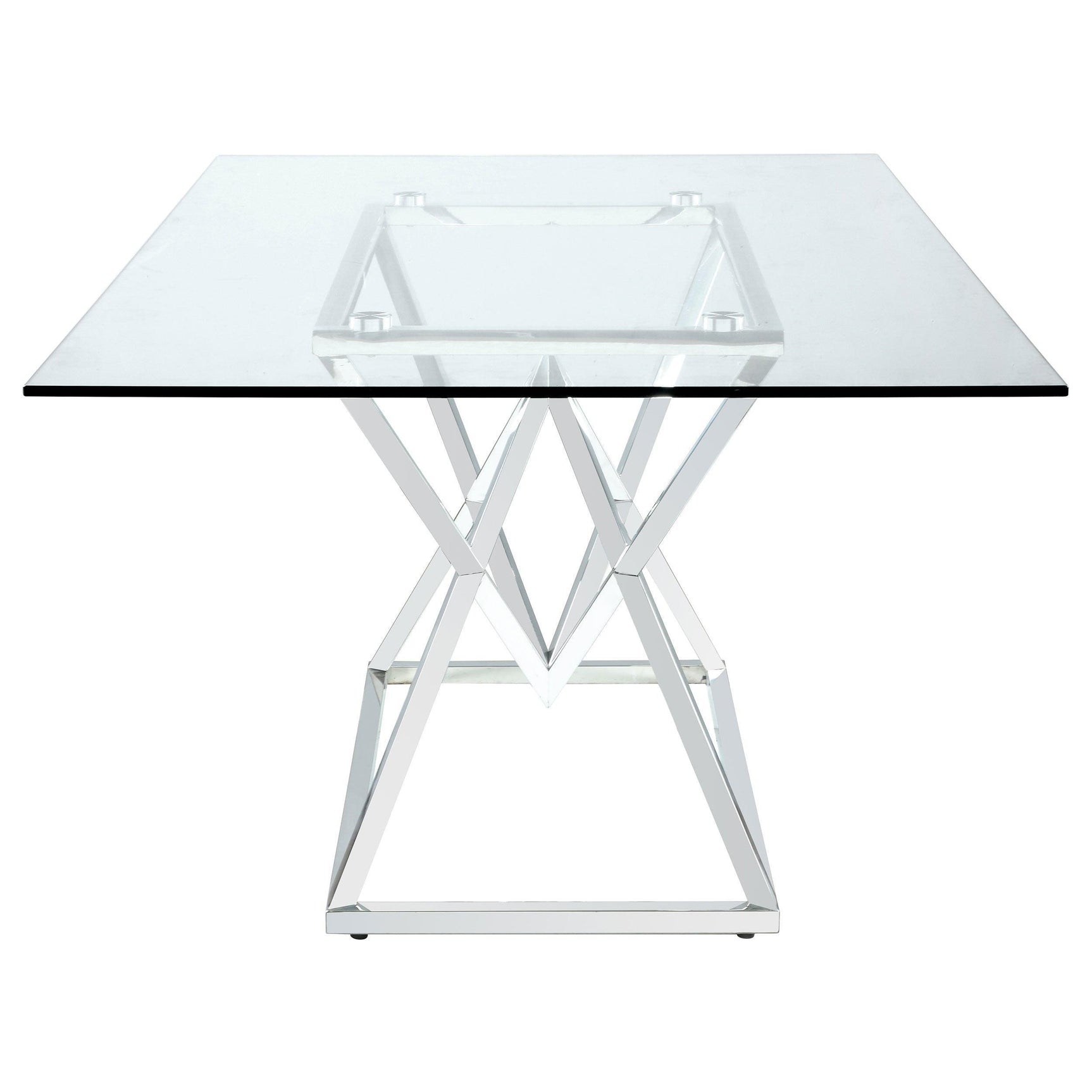Beaufort Chrome Rectangular Dining Room Set - Ella Furniture