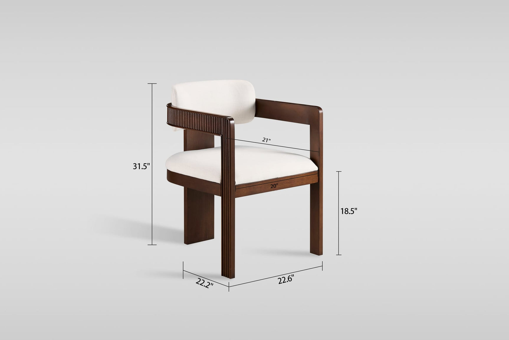 Becky Dining Chair in Walnut with Beige Upholstery view 4
