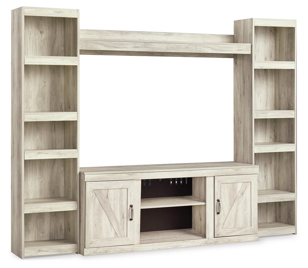 Bellaby Whitewash 4-Piece Entertainment Center EW0331W6 - Ella Furniture