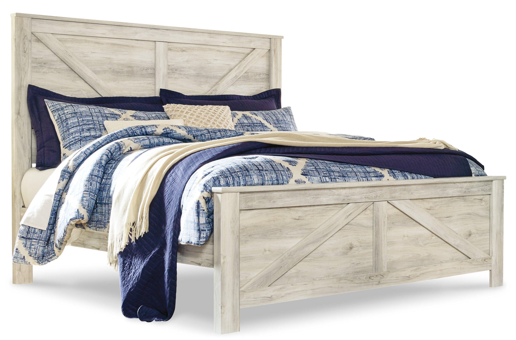Bellaby Whitewash Crossbuck Panel Bedroom Set - Ella Furniture