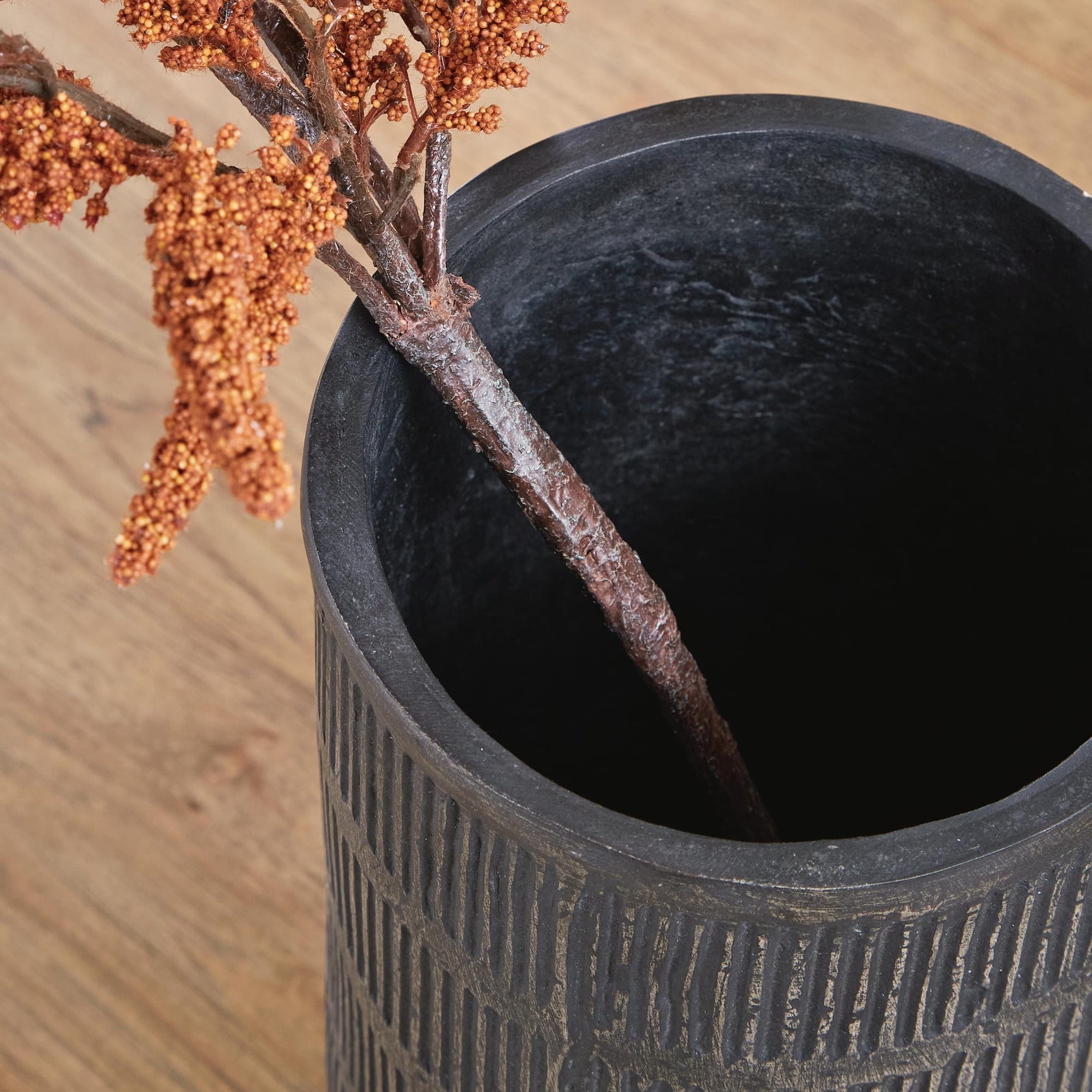 Beninworth Antique Black Vase detail view