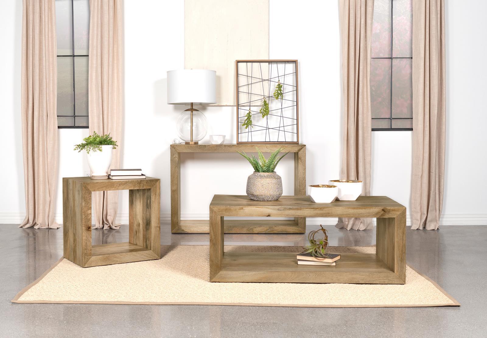 Benton Rectangular Solid Wood End Table Natural 704837 - Ella Furniture