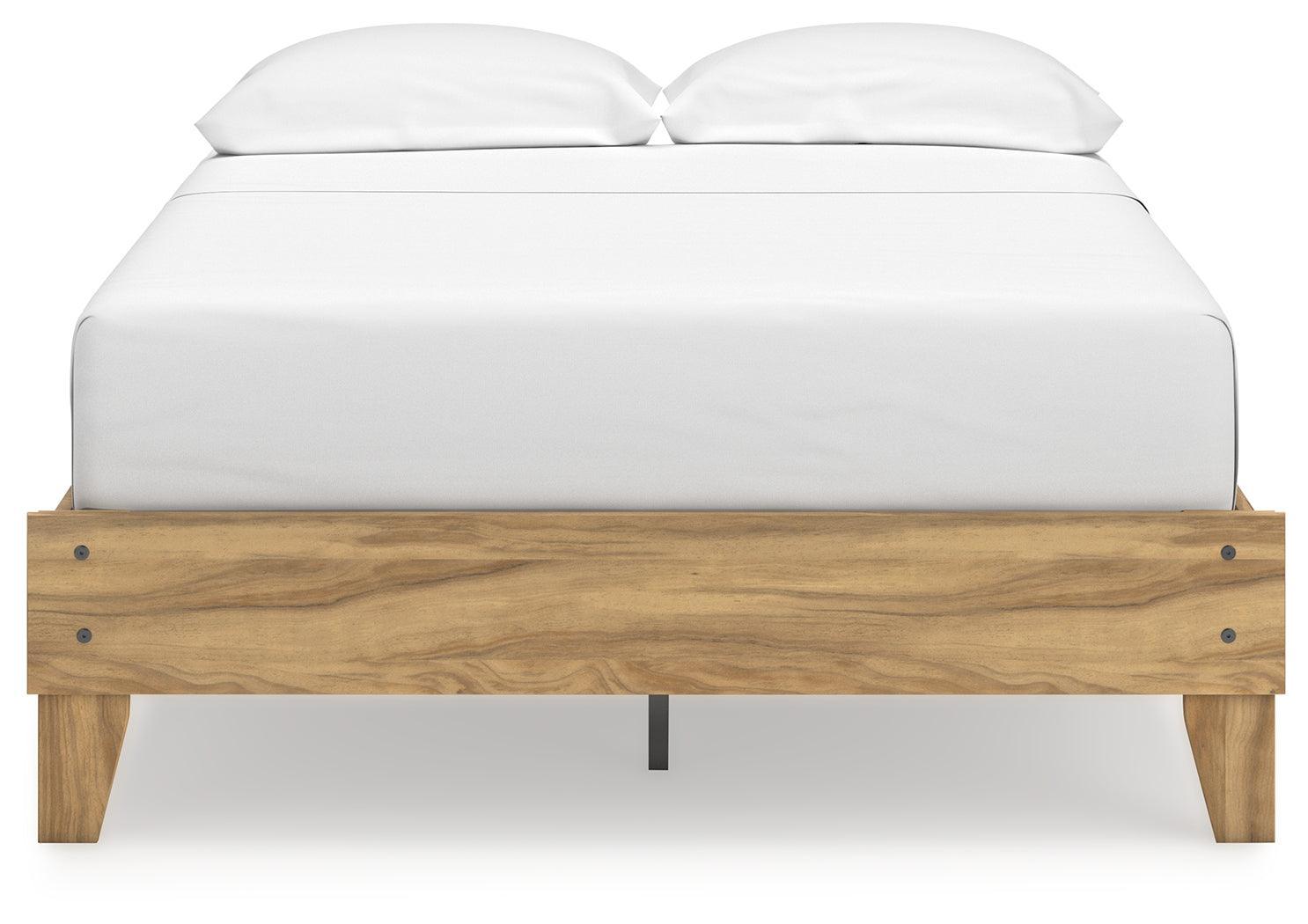 Bermacy Light Brown Full Platform Bed - Ella Furniture