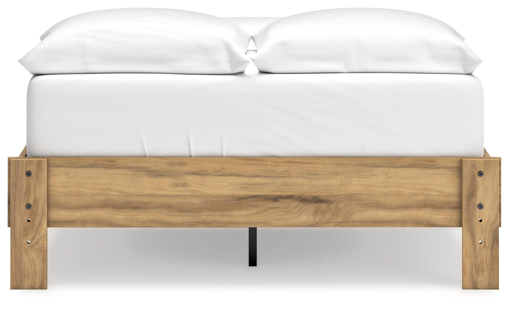 Bermacy Light Brown Full Platform Bed - Ella Furniture