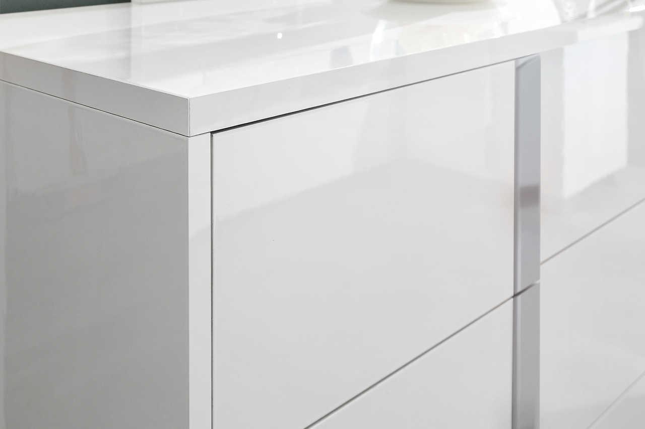 Beverly White Gloss Chest - Ella Furniture